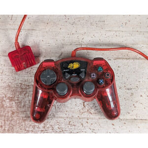 Mad Catz Dual Force Controller 8016 Translucent Red Clear for PS2 Playstation 2